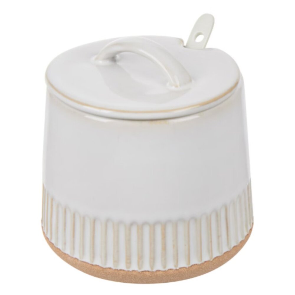 Sugar container and spoon rest
